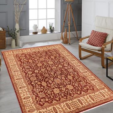 handmade Traditional Kafkaz Chobi Ziegler Brown Beige Hand Knotted RECTANGLE 100% WOOL area rug 8 x 11
